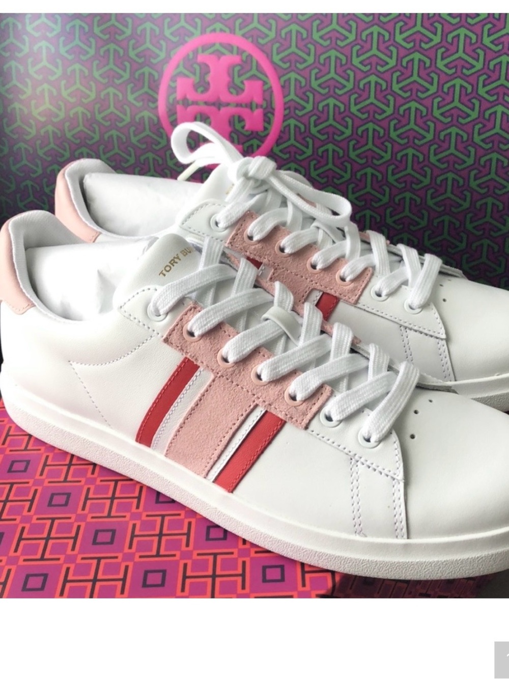 Tory Burch Howell T-Saddle Court Sneakers Size 9.5